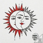 Tattoo sketch a moon and a sun, each on a sep… – tattoo sketch (№1752865578_0, 18.07.2025 19:06) — tattoovalue.net