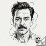 A sketch of roy kent from ted lasso, looking… – tattoo sketch (№1752865663_0, 18.07.2025 19:07) — tattoovalue.net