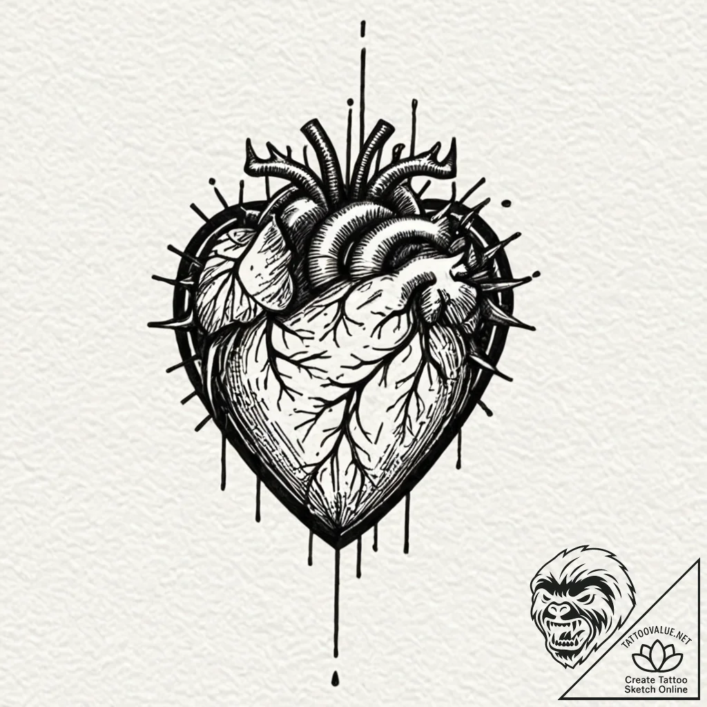 Tattoo design a subtle representation of a he... - tattoo sketch (№1752866174_0, 18.07.2025 19:16) — tattoovalue.net