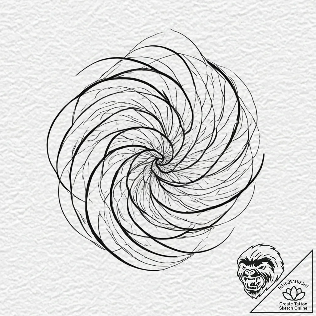 Tattoo design an abstract "fast travel" icon... - tattoo sketch (№1752866343_0, 18.07.2025 19:19) — tattoovalue.net