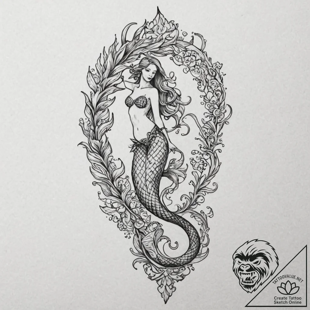 Tattoo design a delicate scale pattern (e.g.,... - tattoo sketch (№1752866599_0, 18.07.2025 19:23) — tattoovalue.net