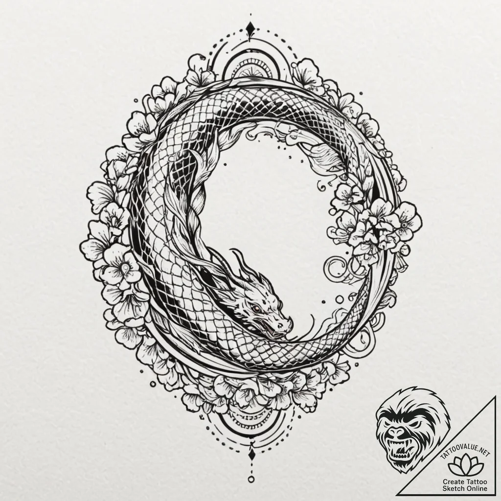 Tattoo sketch a zodiac animal outline filled... - tattoo sketch (№1752866939_0, 18.07.2025 19:28) — tattoovalue.net