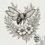 Tattoo sketch a single butterfly or bee inter… – tattoo sketch (№1752867109_0, 18.07.2025 19:31) — tattoovalue.net