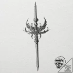 A linework tattoo of the spear of destiny fro… – tattoo sketch (№1752867194_0, 18.07.2025 19:33) — tattoovalue.net