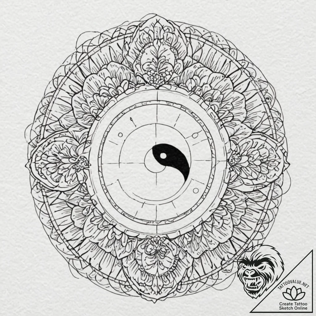 Tattoo sketch a yin and yang symbol with each... - tattoo sketch (№1752868402_0, 18.07.2025 19:53) — tattoovalue.net