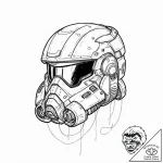 Tattoo sketch a space marine’s helmet with a… – tattoo sketch (№1752868909_0, 18.07.2025 20:01) — tattoovalue.net