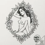 Tattoo sketch a delicate but strong female si… – tattoo sketch (№1752870188_0, 18.07.2025 20:23) — tattoovalue.net