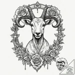 A trash polka tattoo of black phillip the goa… – tattoo sketch (№1752870272_0, 18.07.2025 20:24) — tattoovalue.net