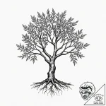 Tattoo sketch a seed growing into a mature tr… – tattoo sketch (№1752870612_0, 18.07.2025 20:30) — tattoovalue.net