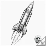 Rocket, artistic tattoo sketch, on a clean wh… – tattoo sketch (№1752871457_0, 18.07.2025 20:44) — tattoovalue.net