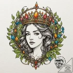 Tattoo sketch a crown made of leaves or vines… – tattoo sketch (№1752871544_0, 18.07.2025 20:45) — tattoovalue.net