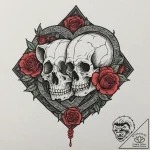 Tattoo sketch two interlocking dog tags formi… – tattoo sketch (№1752871630_0, 18.07.2025 20:47) — tattoovalue.net
