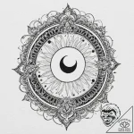 Tattoo sketch a powerful solar eclipse, symbo… – tattoo sketch (№1752871715_0, 18.07.2025 20:48) — tattoovalue.net