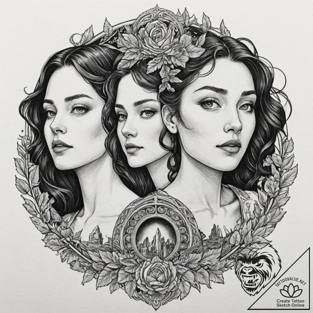 A graphic novel portrait of the main characte... - tattoo sketch (№1752872399_0, 18.07.2025 20:59) — tattoovalue.net