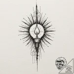Tattoo sketch a single, glowing light in a va… – tattoo sketch (№1752872483_0, 18.07.2025 21:01) — tattoovalue.net