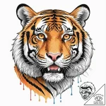 Tiger grin, artistic tattoo sketch, vibrant c… – tattoo sketch (№1752872738_0, 18.07.2025 21:05) — tattoovalue.net