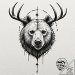 A powerful tattoo sketch of a bear, the sacre… – tattoo sketch (№1752874253_0, 18.07.2025 21:30) — tattoovalue.net