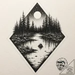 Tattoo design a dark, foggy swamp with myster… – tattoo sketch (№1752874335_0, 18.07.2025 21:32) — tattoovalue.net