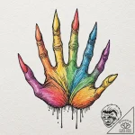 Claws, concept art for tattoo, on a clean whi… – tattoo sketch (№1752874583_0, 18.07.2025 21:36) — tattoovalue.net