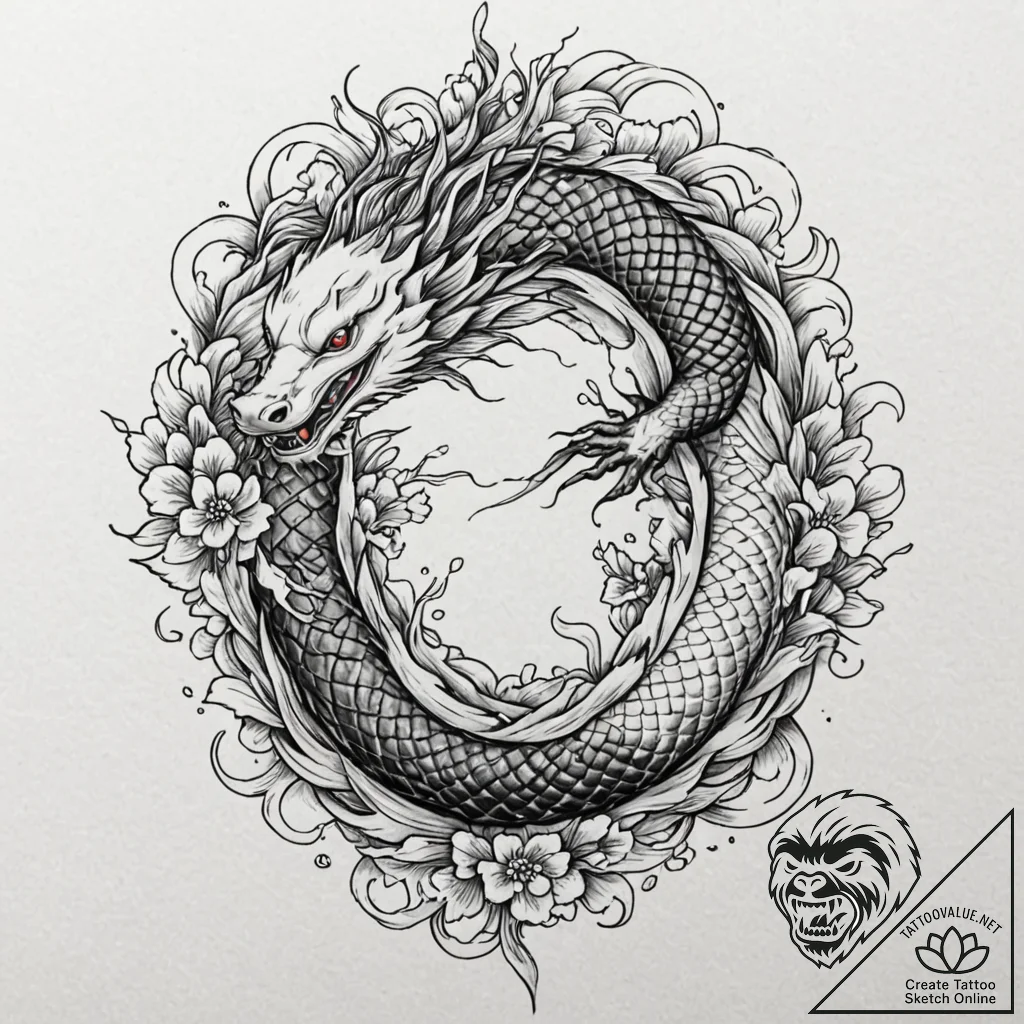 Tattoo sketch a mystic knot that begins on on... - tattoo sketch (№1752875082_0, 18.07.2025 21:44) — tattoovalue.net