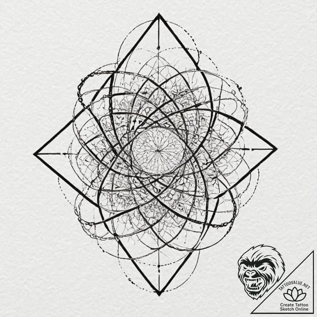 Tattoo design an abstract pattern of intertwi... - tattoo sketch (№1752875417_0, 18.07.2025 21:50) — tattoovalue.net