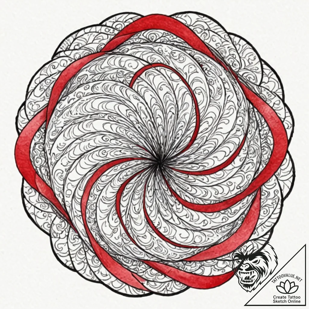Tattoo sketch an abstract "game flow" represe... - tattoo sketch (№1752875669_0, 18.07.2025 21:54) — tattoovalue.net