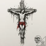 Crucifixion, tattoo sketch design, muted colo… – tattoo sketch (№1752876001_0, 18.07.2025 22:00) — tattoovalue.net