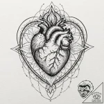 Tattoo design a human heart, anatomically cor… – tattoo sketch (№1752876251_0, 18.07.2025 22:04) — tattoovalue.net