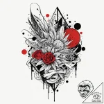 Tattoo design a soft blend of blues and purpl… – tattoo sketch (№1752876419_0, 18.07.2025 22:06) — tattoovalue.net