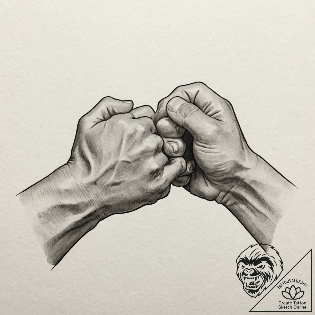 Tattoo sketch a strong, muscular arm wrestlin... - tattoo sketch (№1752876587_0, 18.07.2025 22:09) — tattoovalue.net