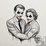 A sketch of the “interrogation” scene between… – tattoo sketch (№1752877003_0, 18.07.2025 22:16) — tattoovalue.net