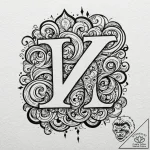 Tattoo sketch a hidden initial in a pattern.,… – tattoo sketch (№1752877084_0, 18.07.2025 22:18) — tattoovalue.net