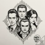 A sketch of the main characters from what we… – tattoo sketch (№1752877252_0, 18.07.2025 22:20) — tattoovalue.net