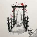 A watercolor tattoo of no-face (kaonashi) fro… – tattoo sketch (№1752878170_0, 18.07.2025 22:36) — tattoovalue.net