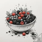 A hyperrealistic still life of a bowl of fres… – tattoo sketch (№1752878841_0, 18.07.2025 22:47) — tattoovalue.net