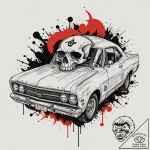 A neo-traditional tattoo of a “death proof” c… – tattoo sketch (№1752878925_0, 18.07.2025 22:48) — tattoovalue.net