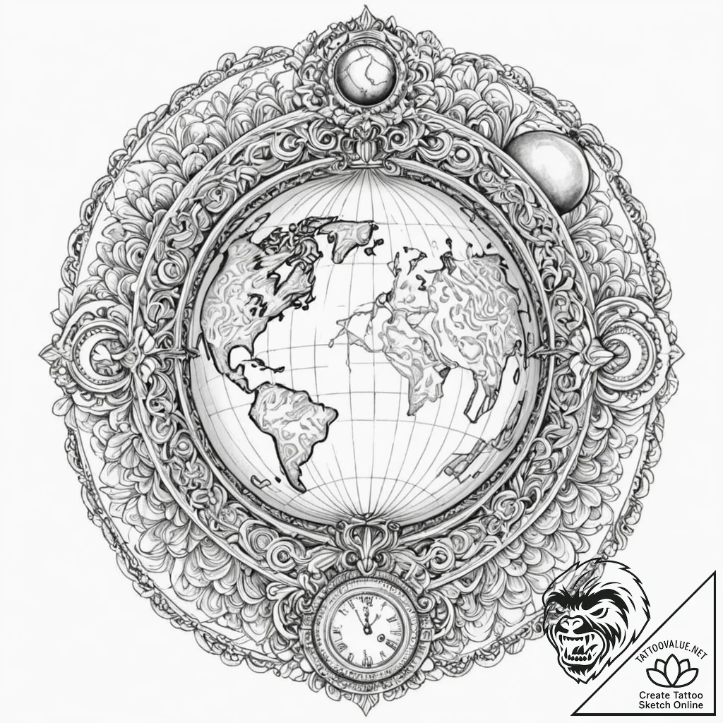 Tattoo design a "world record" badge with a g... - tattoo sketch (№1752879007_0, 18.07.2025 22:50) — tattoovalue.net