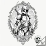 15. chicano style tattoo of a female mandalor… – tattoo sketch (№1752879342_0, 18.07.2025 22:55) — tattoovalue.net
