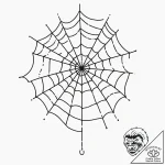 A close-up of a dew-covered spiderweb., tatto… – tattoo sketch (№1752879676_0, 18.07.2025 23:01) — tattoovalue.net