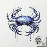 Tattoo design a cancer crab, outlined in thin… – tattoo sketch (№1752880514_0, 18.07.2025 23:15) — tattoovalue.net