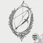 Bow and arrows, artistic tattoo sketch, vibra… – tattoo sketch (№1752880600_0, 18.07.2025 23:16) — tattoovalue.net