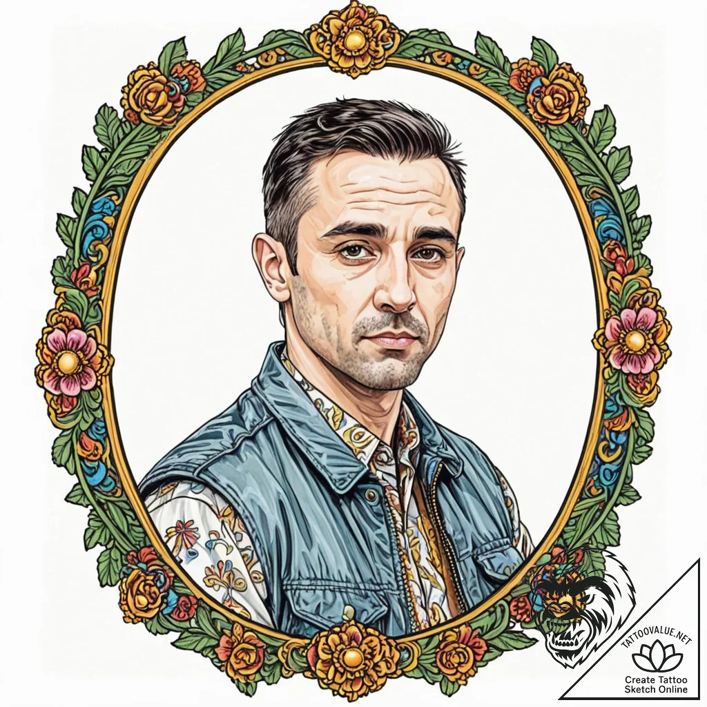 A neo-traditional portrait of the main charac... - tattoo sketch (№1752880685_0, 18.07.2025 23:18) — tattoovalue.net