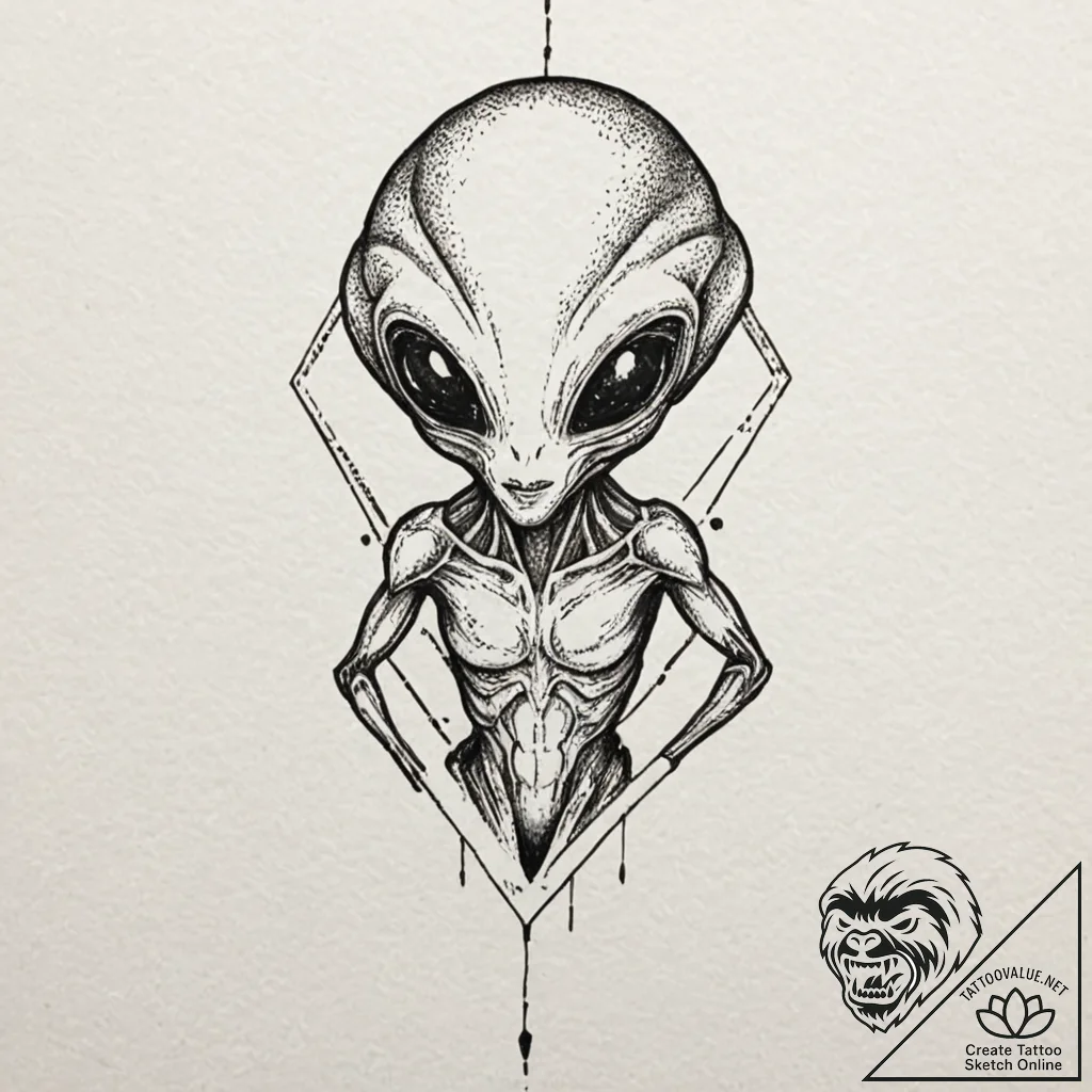 Tattoo design an abstract alien language or s... - tattoo sketch (№1752881527_0, 18.07.2025 23:32) — tattoovalue.net