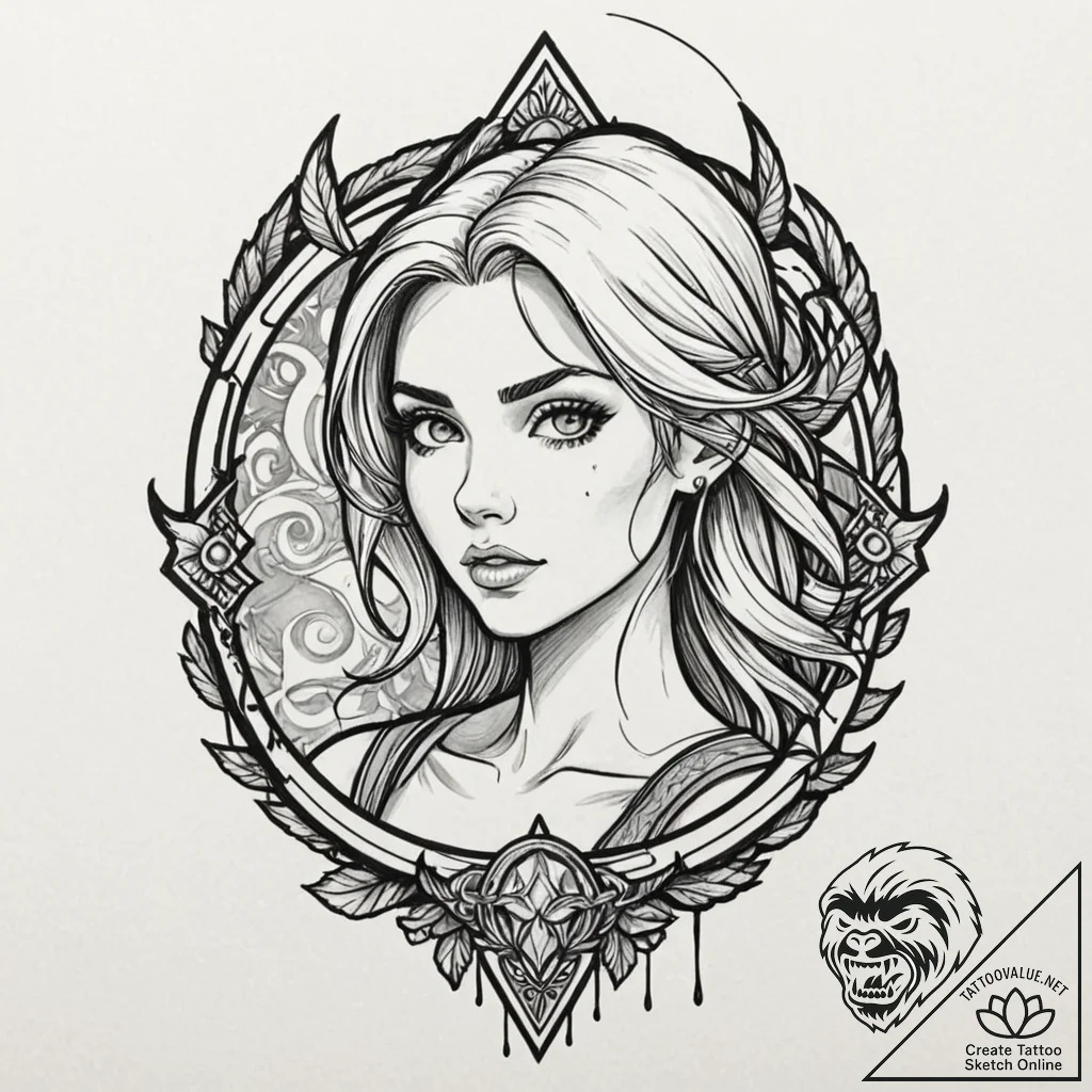 A sketch of ciri training at kaer morhen, det... - tattoo sketch (№1752881859_0, 18.07.2025 23:37) — tattoovalue.net