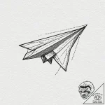 A minimalist tattoo of the paper airplane fro… – tattoo sketch (№1752881942_0, 18.07.2025 23:39) — tattoovalue.net