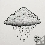 Tattoo sketch a pixelated cloud raining coins… – tattoo sketch (№1752882026_0, 18.07.2025 23:40) — tattoovalue.net
