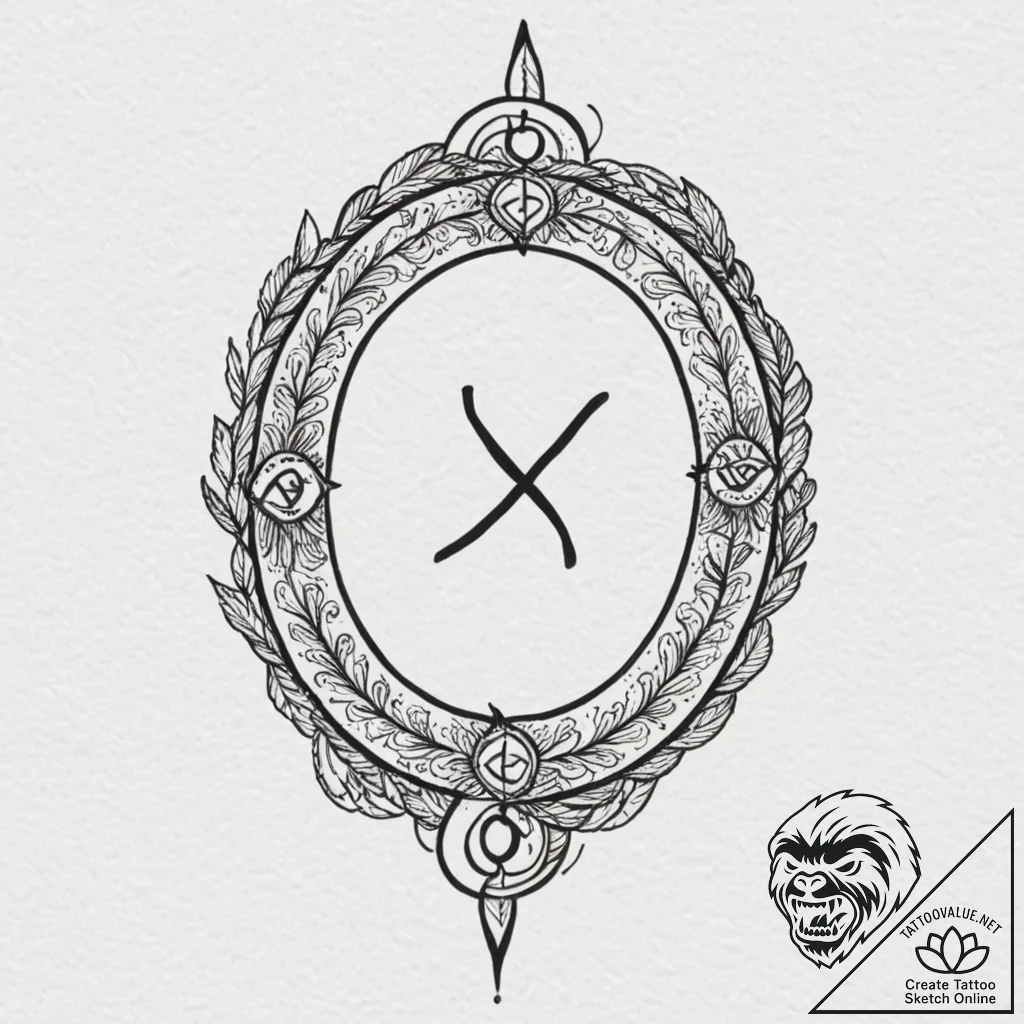 136. tattoo sketch: the rune "ud," depicted b... - tattoo sketch (№1752882445_0, 18.07.2025 23:47) — tattoovalue.net