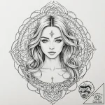 Tattoo design a realistic portrait of a virgo… – tattoo sketch (№1752882611_0, 18.07.2025 23:50) — tattoovalue.net