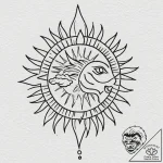 Tattoo design: a combination of dazhbog’s sun… – tattoo sketch (№1752882861_0, 18.07.2025 23:54) — tattoovalue.net