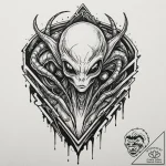 чужой (alien):, concept art for tattoo, black… – tattoo sketch (№1752882945_0, 18.07.2025 23:55) — tattoovalue.net